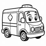 Printable Ambulance Coloring Page With Optional Face Paint For Kids  sketch template