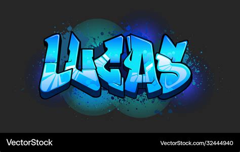 Lucas graffiti name design Royalty Free Vector Image