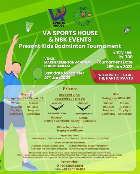 Kids Badminton Tournament in Chennai