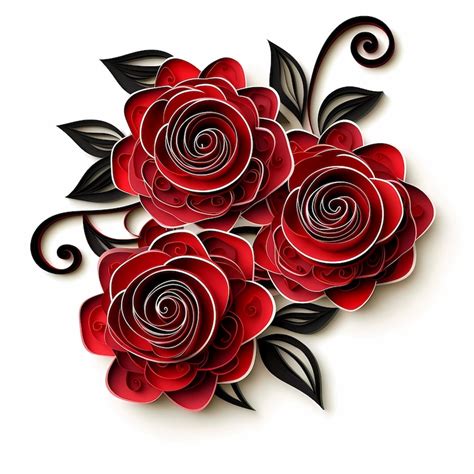 20 Quilling Rose Flower Colorful Clip Art Digital Downloads. - Etsy