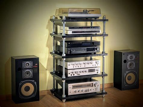 This Awesome Audio Equipment Rack Is Made Using Threaded Rods and Bolts