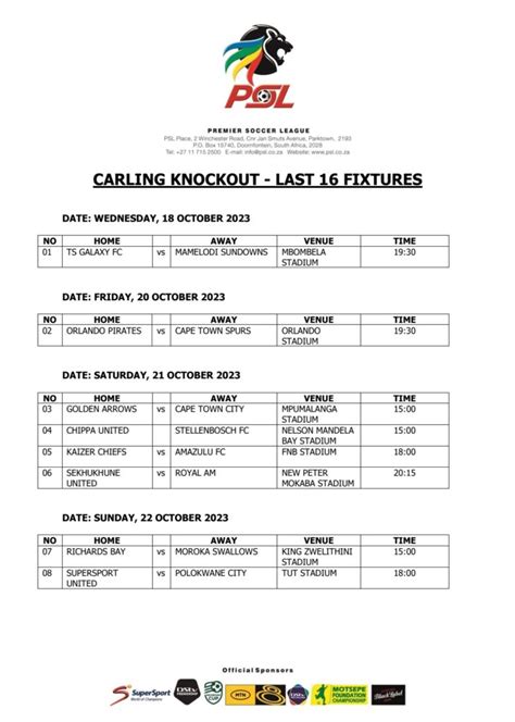 Carling KO Cup Fixtures Confirmed - iDiski Times