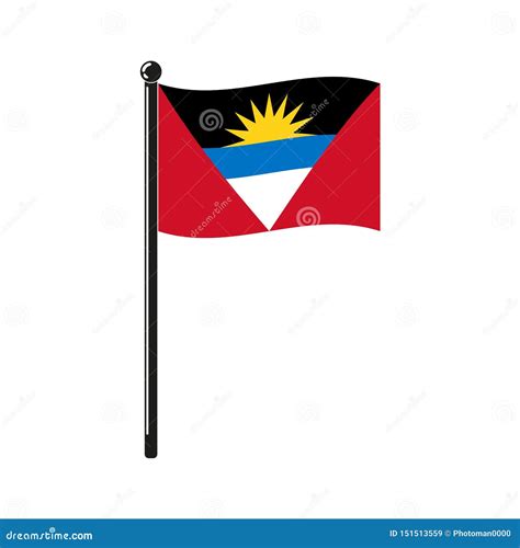 National Flag of Antigua and Barbuda Stock Vector - Illustration of emblem, sign: 151513559