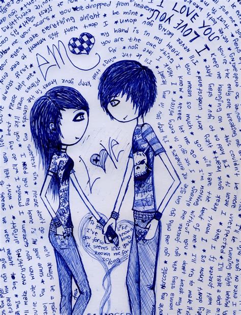 Cute emo love drawings | Emo love, Best friend drawings, Emo art