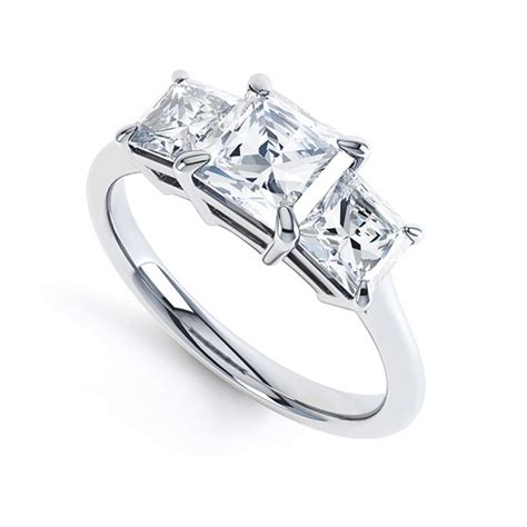 Trinity 3 Stone Princess Cut Diamond Engagement Ring