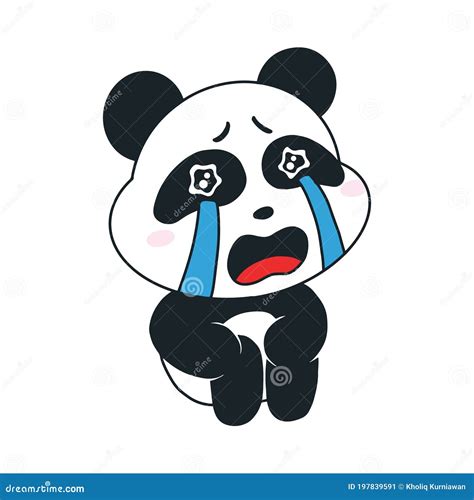 Cute Panda Crying Cartoon Illustration Stock Vector - Illustration of ...