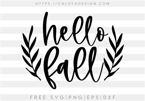 Free Hello Fall Botanical SVG, PNG, EPS & DXF by Caluya Design