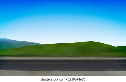 Side View Road Roadside Green Meadow Stock Vector (Royalty Free) 1259694670