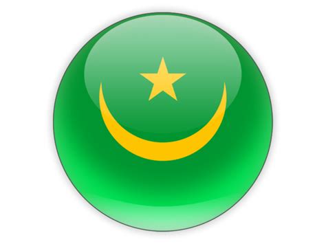 Round icon. Illustration of flag of Mauritania