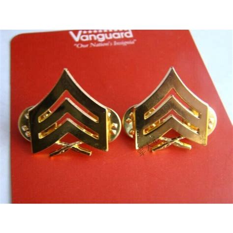 PAIR US USMC MARINE CORPS SERGEANT INSIGNIA RANK GRANDE TOILETTE BADGE ...