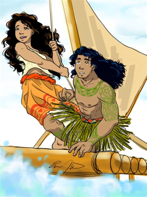 Moana and Maui - Disney Princess Fan Art (37723428) - Fanpop