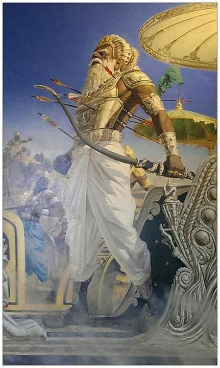 Mahamahim Bhishma is hurted | Hinduism art, Hindu art, Epic art