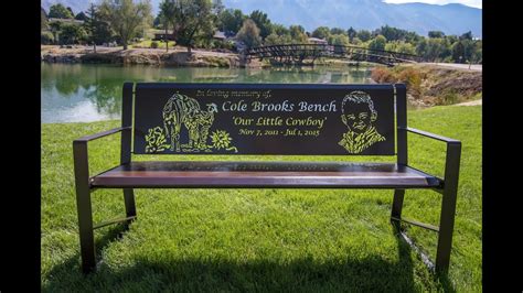 Custom Laser Cut Memorial Park Benches - YouTube