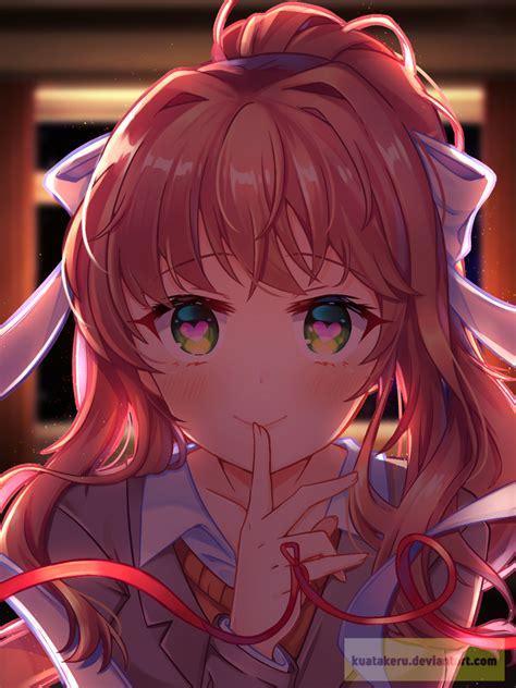 I've seen various drawings of Monika with a red string... what's that supposed to mean? : r/DDLC