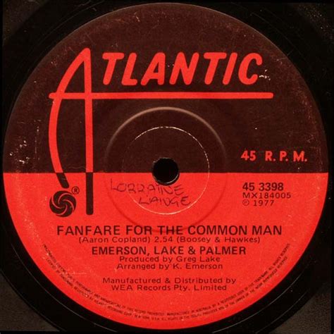 Emerson, Lake & Palmer - Fanfare For The Common Man (1977, Vinyl) | Discogs