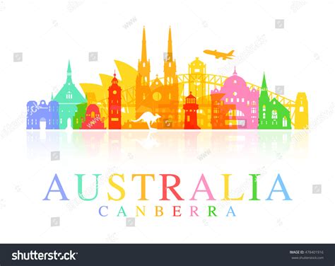 Australia Travel Landmarks Vector Illustration Stock Vector (Royalty ...