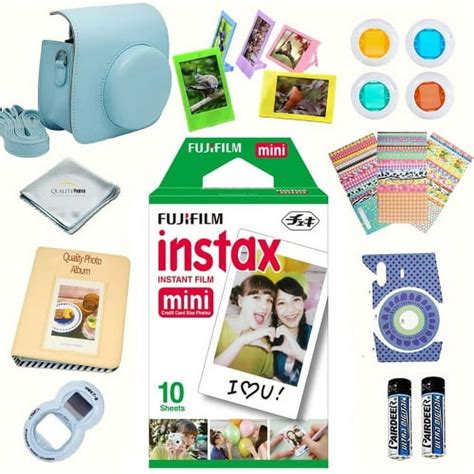 Fujifilm instax mini Film accessories KIT BLUE includes - instant film 10 pack + deluxe bundle ...