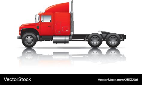 Red semi-truck Royalty Free Vector Image - VectorStock