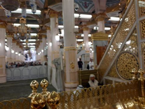 Medina, Saudi Arabia, Dec 2022 - Beautiful night view of Rawdah in Masjid Al Nabawi, Madinah ...