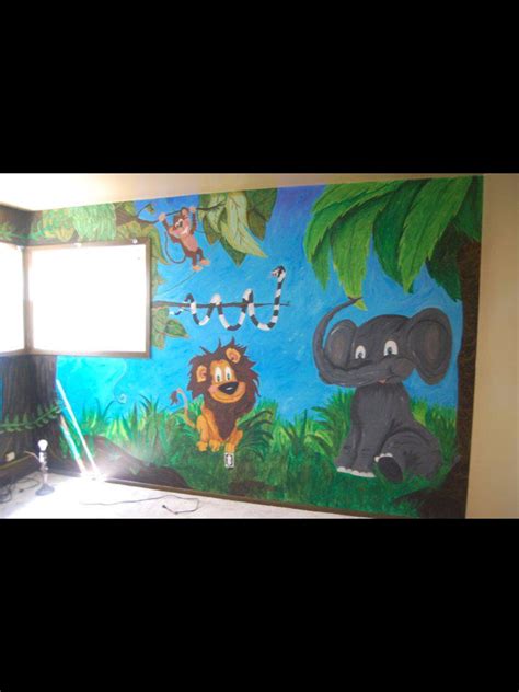 Jungle themed mural by caras creations for a child's nursery. Look at ...