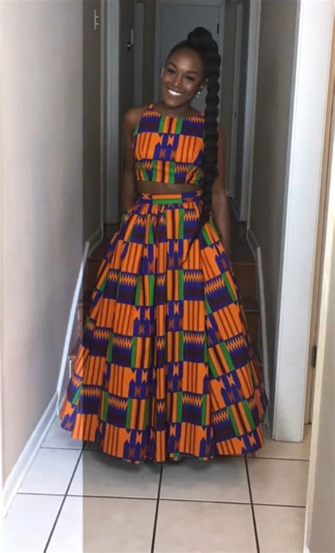 african kente cloth prom dress | African dress, African print fashion ...