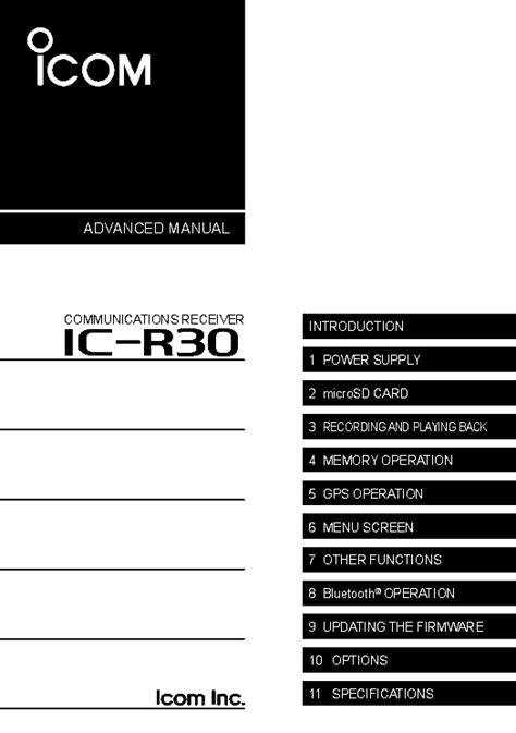 ICOM IC-R30 ADVANCED MANUAL ENG Service Manual download, schematics, eeprom, repair info for ...