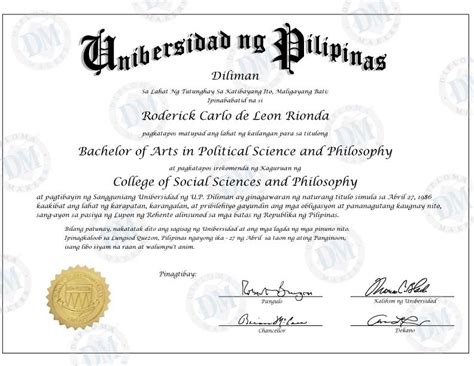 Fake Diploma Samples from Philippines - Diploma Makers