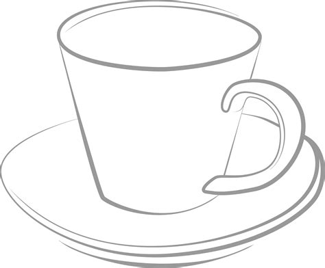 Free Outline of a cup of coffee or tea 21054348 PNG with Transparent ...