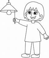 Save Electricity Printable Coloring Page For Kids sketch template