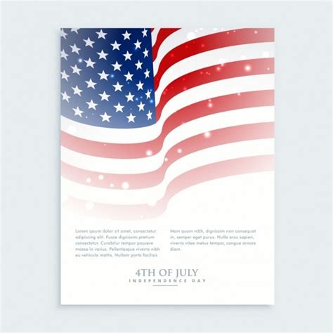 Free Vector | Flyer of 4th of july with american flag