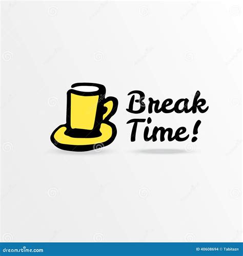 Break Time - Cartoon Illustration On Green Chalkboard. Royalty-Free ...