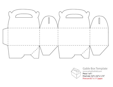 Gable Box Template - Scheme With Size Download Printable PDF ...