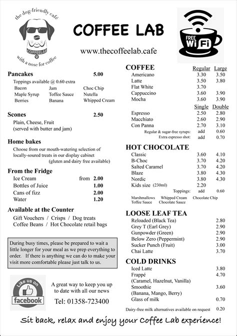 Menu | the Coffee Lab