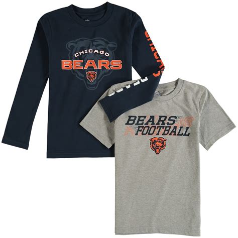 Chicago Bears Youth Gray/Navy Fan Gear United T-Shirt Combo Pack