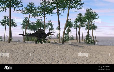 3d rendering of the hunting spinosaurus Stock Photo - Alamy