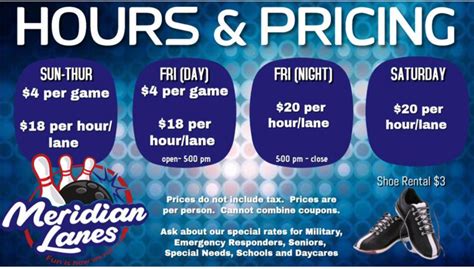 Prices - Meridian Bowling Lanes