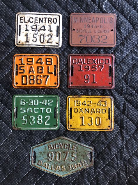 Vintage License Plates #2 | Sell - Trade: Bicycle Parts, Accessories, Ephemera | The Classic and ...