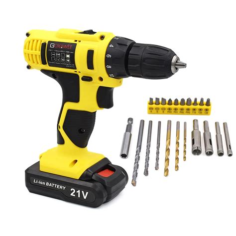 Electric Screwdriver 21V Battery Operated Cordless Screwdriver Drill Tool Electric Screwdriver ...