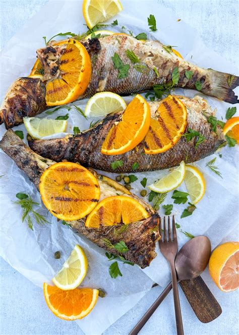 Garlic, Herb, Citrus-Stuffed Grilled Branzino - Good Food Baddie