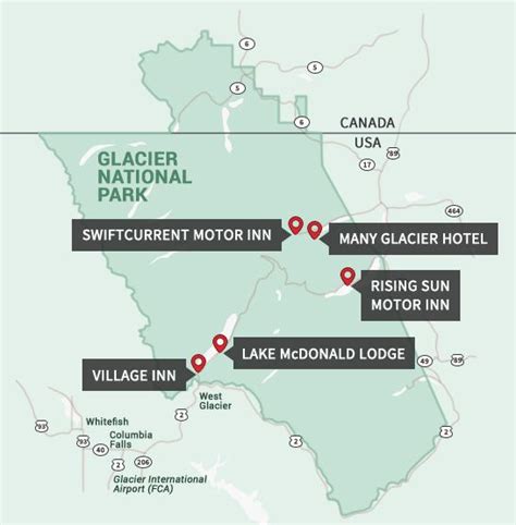 Map Of Glacier National Park Lodging - 2024 Schedule 1