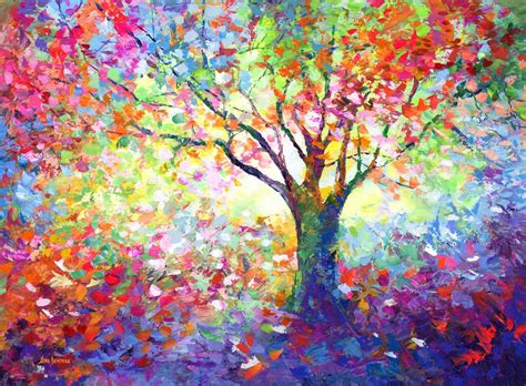 Tree of Life colorful painting, Abstract tree by Leon Devenice (2022) : Painting Acrylic, Oil on ...