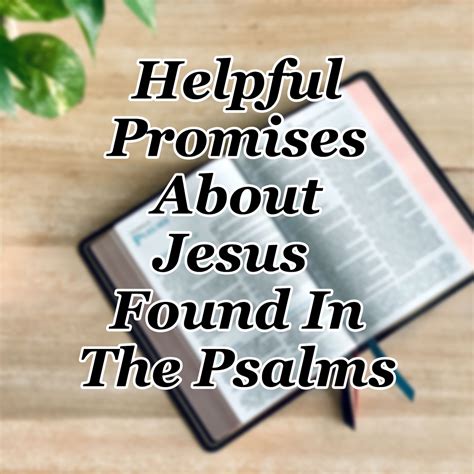 Helpful Promises About Jesus Found In The Psalms - Counting My Blessings