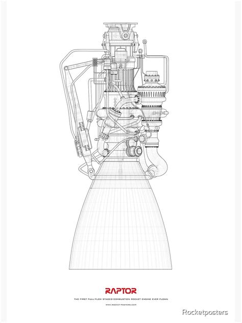 "Blueprint of SpaceX Raptor Rocket Engine" Poster for Sale by Rocketposters | Redbubble