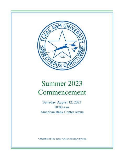 Summer 2023 Commencement Program by Texas A&M University-Corpus Christi ...