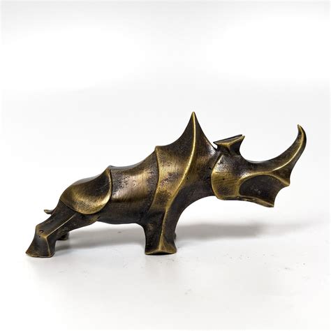 Bronze Rhino Statue, Rhinoceros Statue, Rhino Sculpture, Animal Figure ...