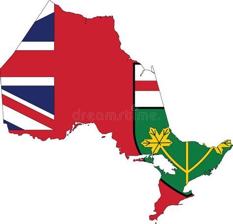 Flag Map of ONTARIO, CANADA Stock Vector - Illustration of geographic, insignia: 238252771