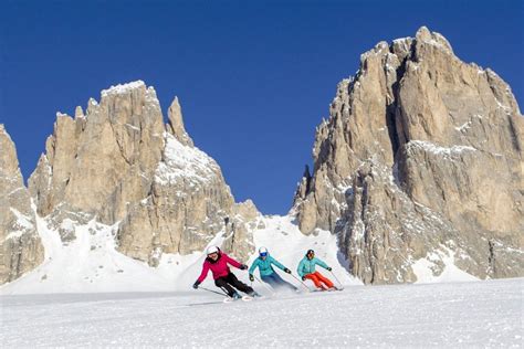 Sella Ronda. Ski tour of the four Dolomite Passes around the Sella massif. Setting off from Val ...