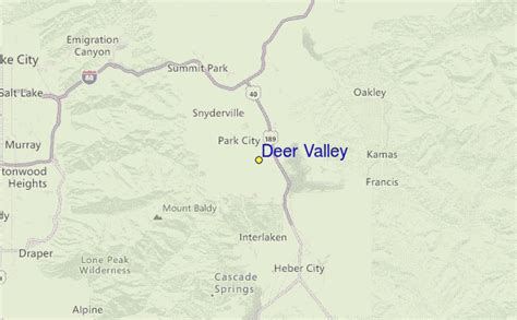 Deer Valley Utah Map - Tourist Map Of English