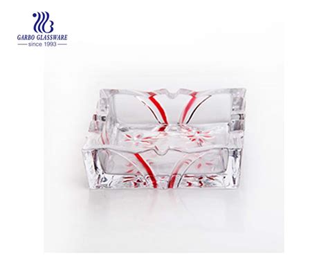 special pattern design cigar smoking glass ashtray for bar