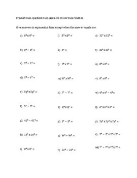 Product Rule Of Exponents Worksheet - prntbl.concejomunicipaldechinu.gov.co